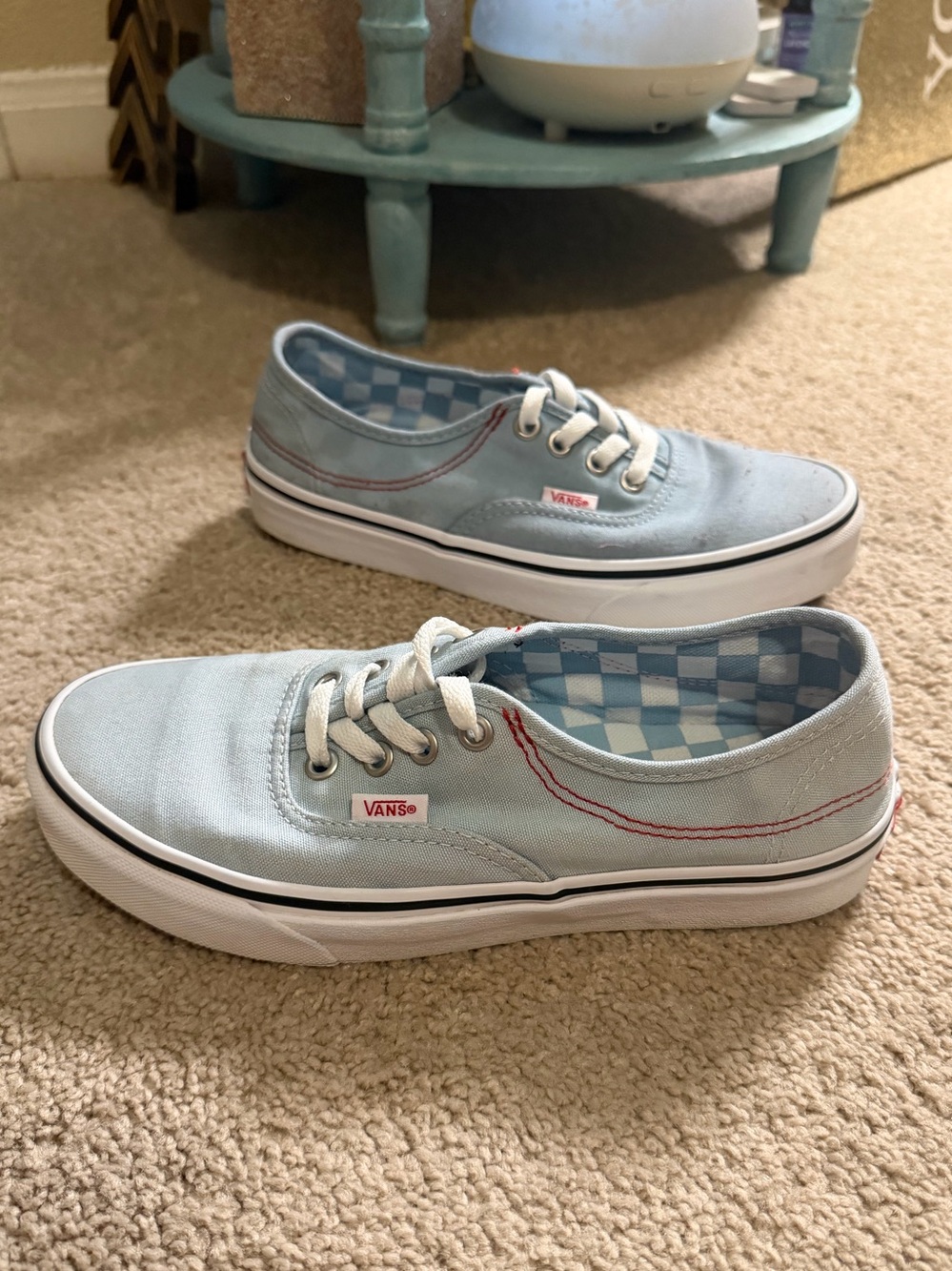 Vans HC "DIY" sneakers in a ape blue canvas exposed stitching Size 5
